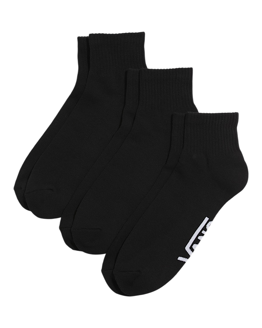 Classic Quarter Crew Socks 3-Pack - Black