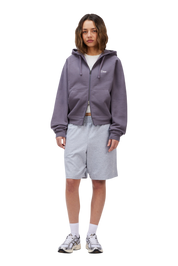 Classic Small Logo Zip Hoodie - Charcoal Grape