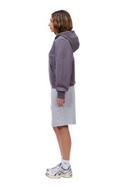 Classic Small Logo Zip Hoodie - Charcoal Grape