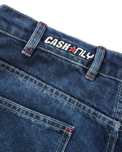 Company Denim Shorts - Distress Washed Slub Blue