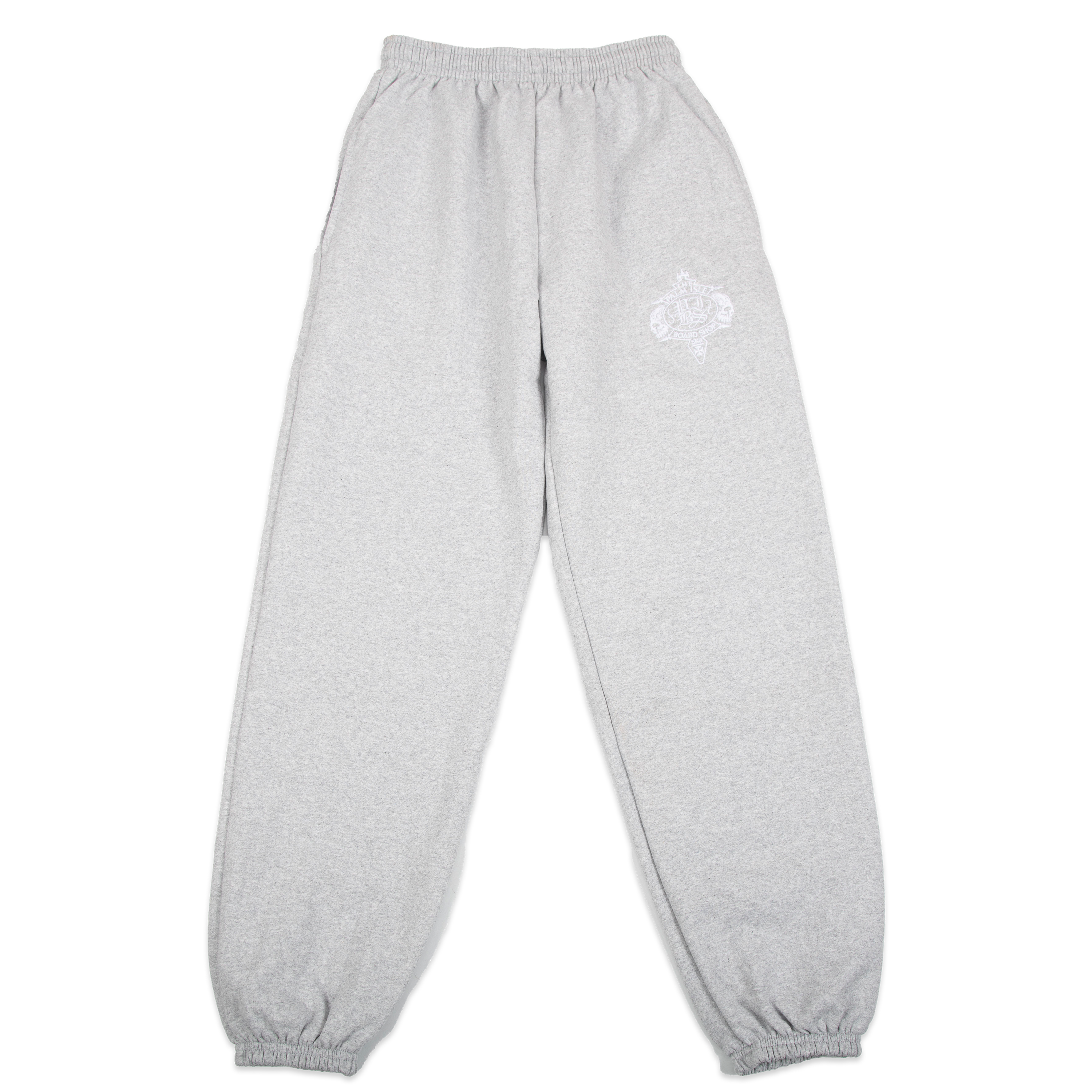 Crest Embroidered Sweatpants - Grey