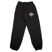 Crest Embroidered Sweatpants - Black