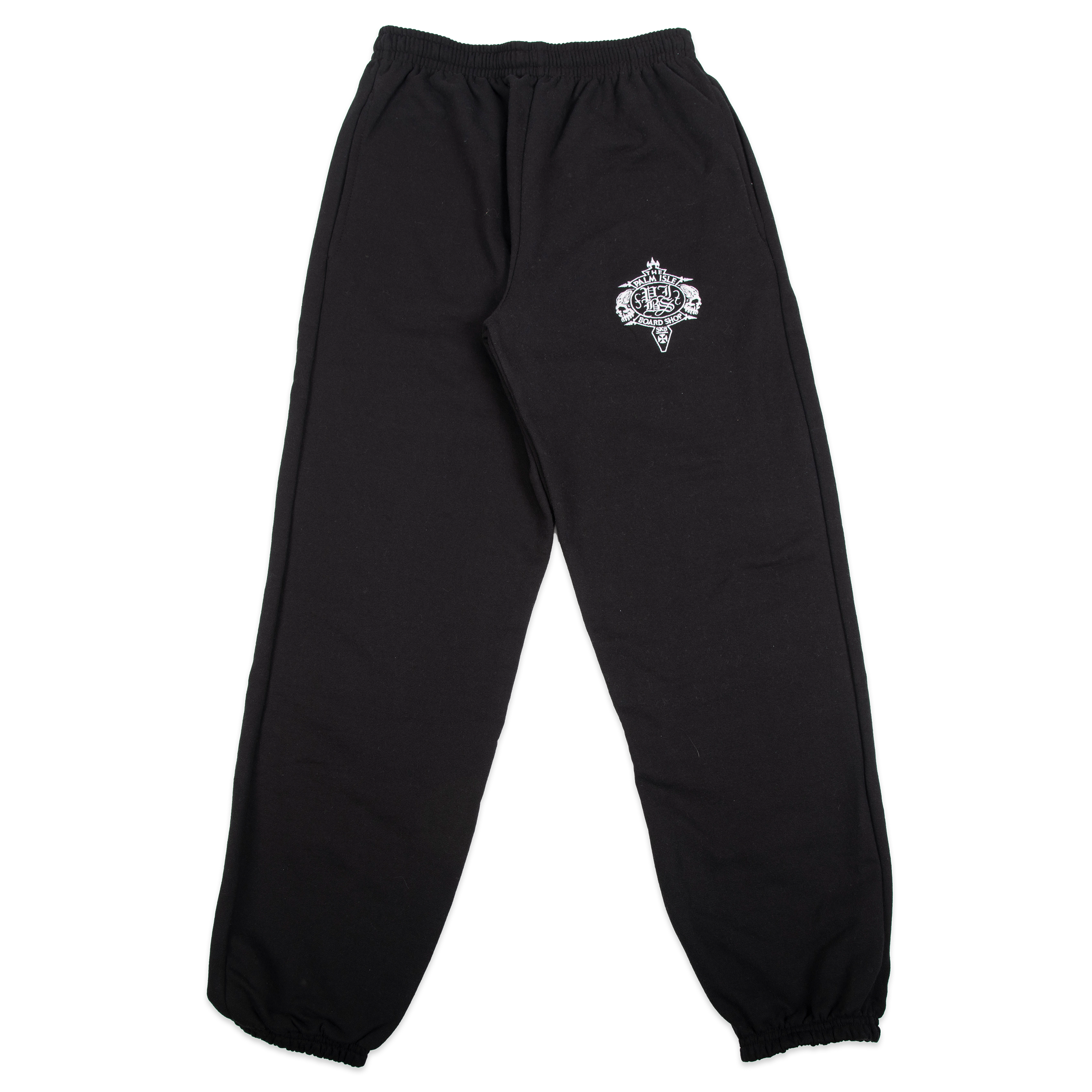 Crest Embroidered Sweatpants - Black