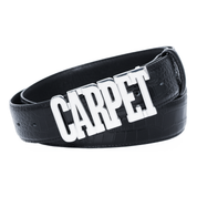 Ceinture en Cuir Croco Carpet - Noir