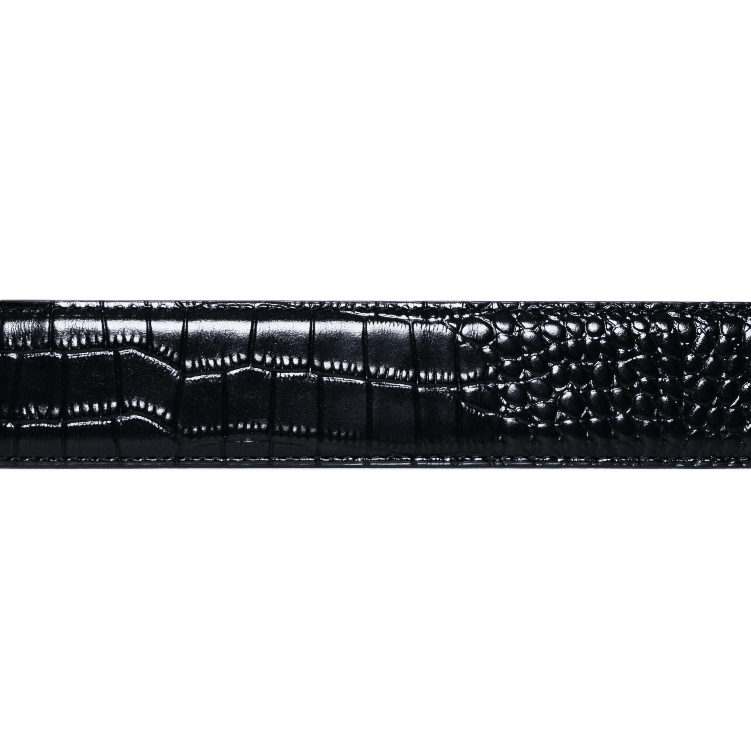 Ceinture en Cuir Croco Carpet - Noir