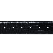 Ceinture en Cuir Croco Carpet - Noir