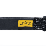 Ceinture en Cuir Croco Carpet - Noir