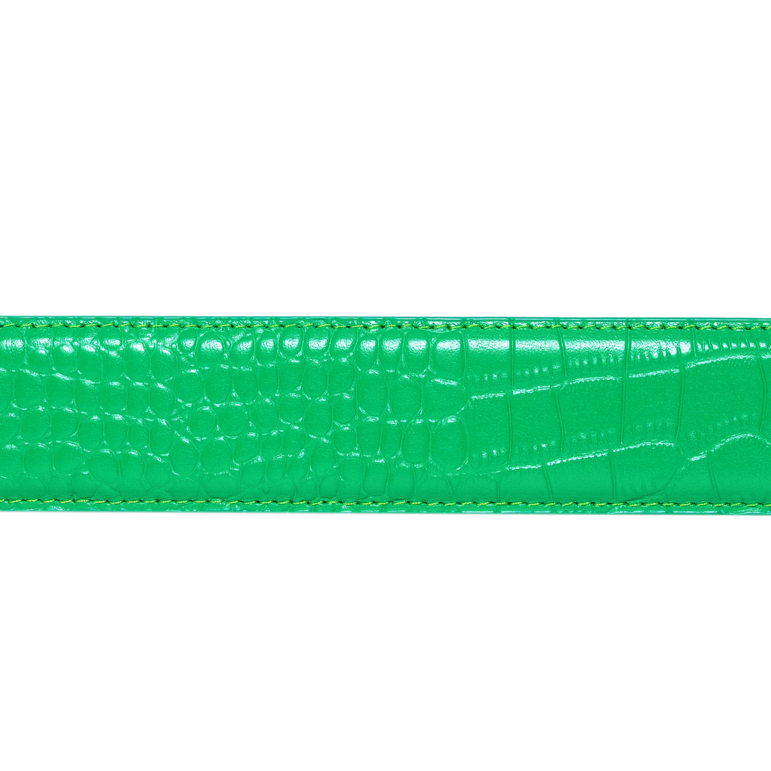 Ceinture en Cuir Croco Carpet - Vert