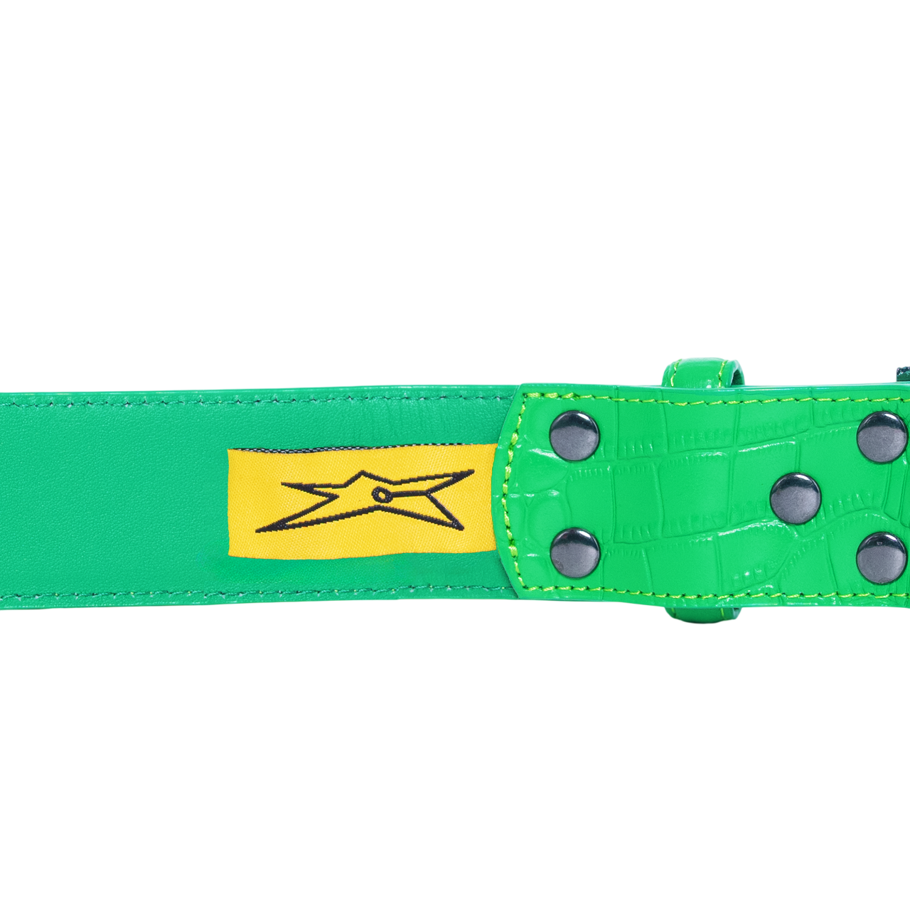 Ceinture en Cuir Croco Carpet - Vert