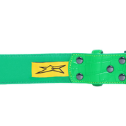 Ceinture en Cuir Croco Carpet - Vert