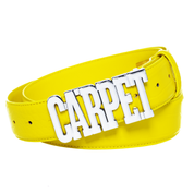 Ceinture en Cuir Croco Carpet - Jaune