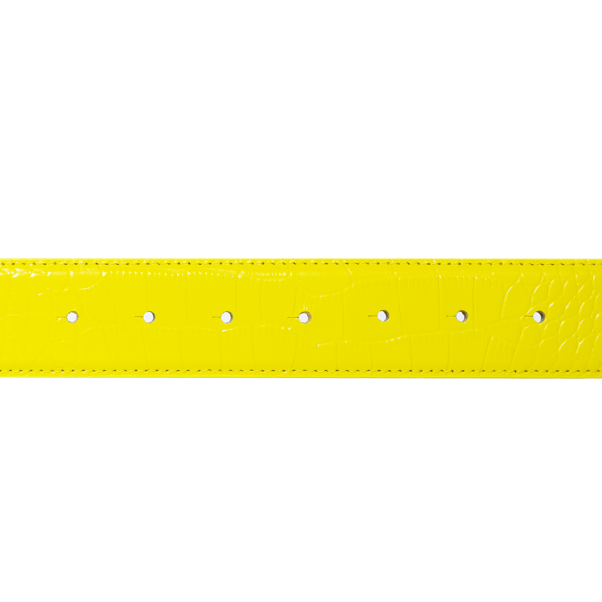 Ceinture en Cuir Croco Carpet - Jaune