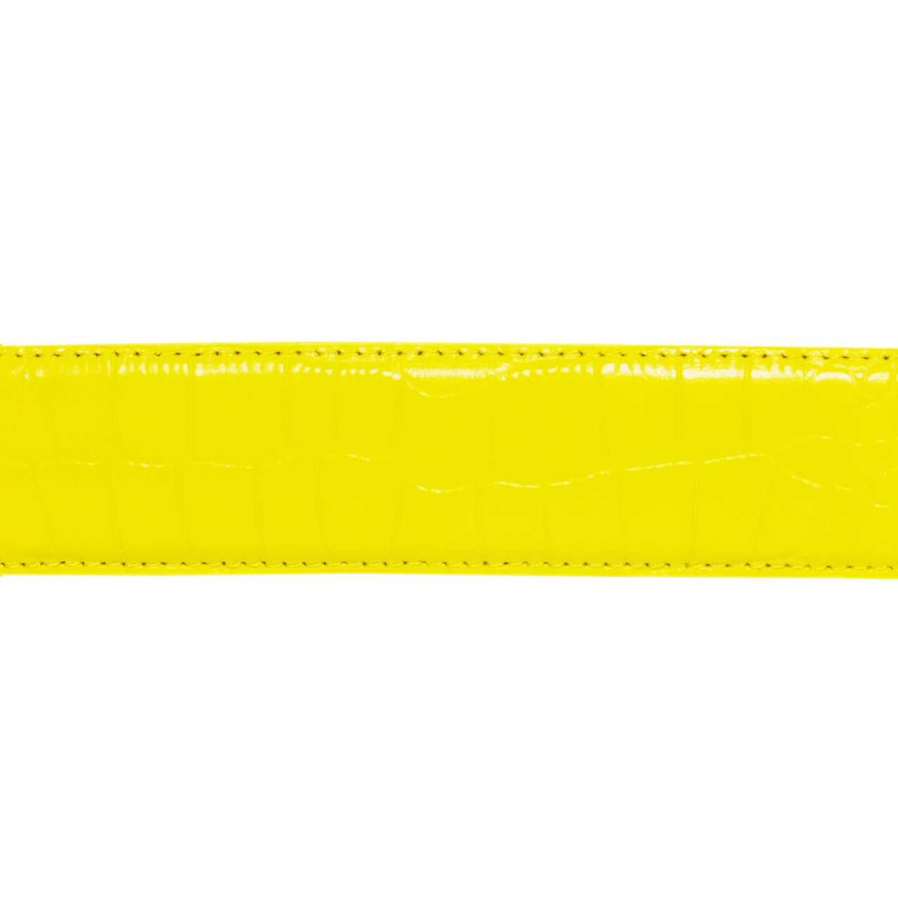 Ceinture en Cuir Croco Carpet - Jaune