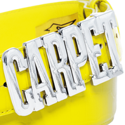 Ceinture en Cuir Croco Carpet - Jaune
