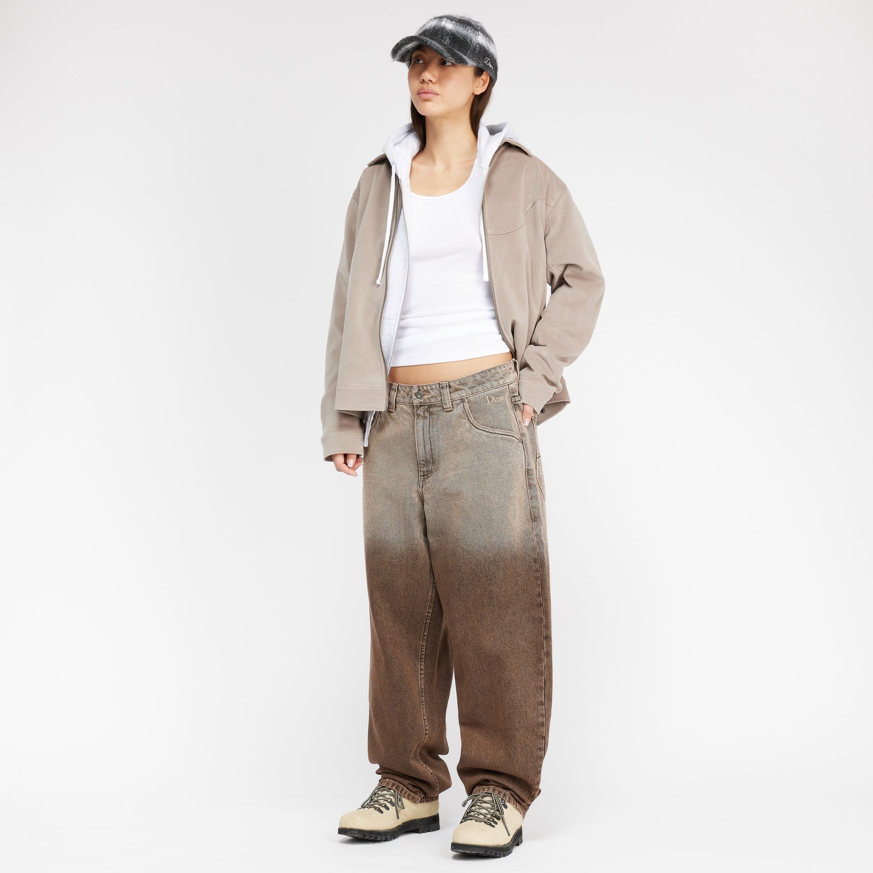 Classic Baggy Denim Pants - Dipped Sandblasted Brown