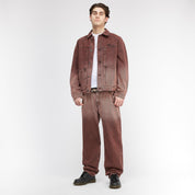 Classic Relaxed Denim Pants - Dipped Sandblasted Burgundy