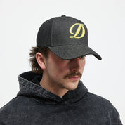 Cursive D Full Fit Cap - Black Denim