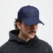 Cursive D Full Fit Casquette - Denim Indigo