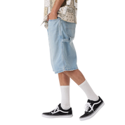 Worn In Relaxed Carpenter Denim Shorts 13" - Light Wash