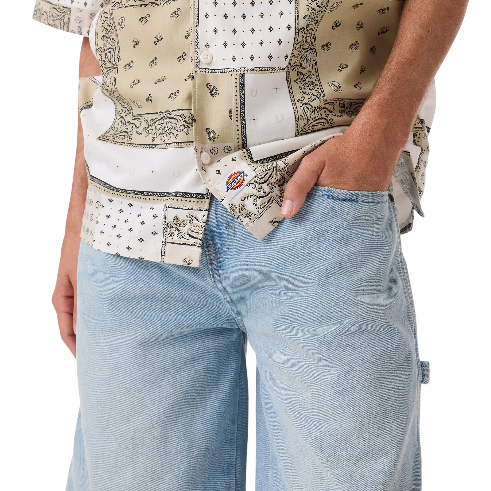Worn In Relaxed Carpenter Denim Shorts 13" - Light Wash