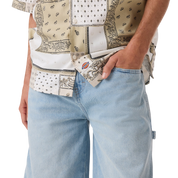 Worn In Relaxed Carpenter Denim Shorts 13" - Light Wash