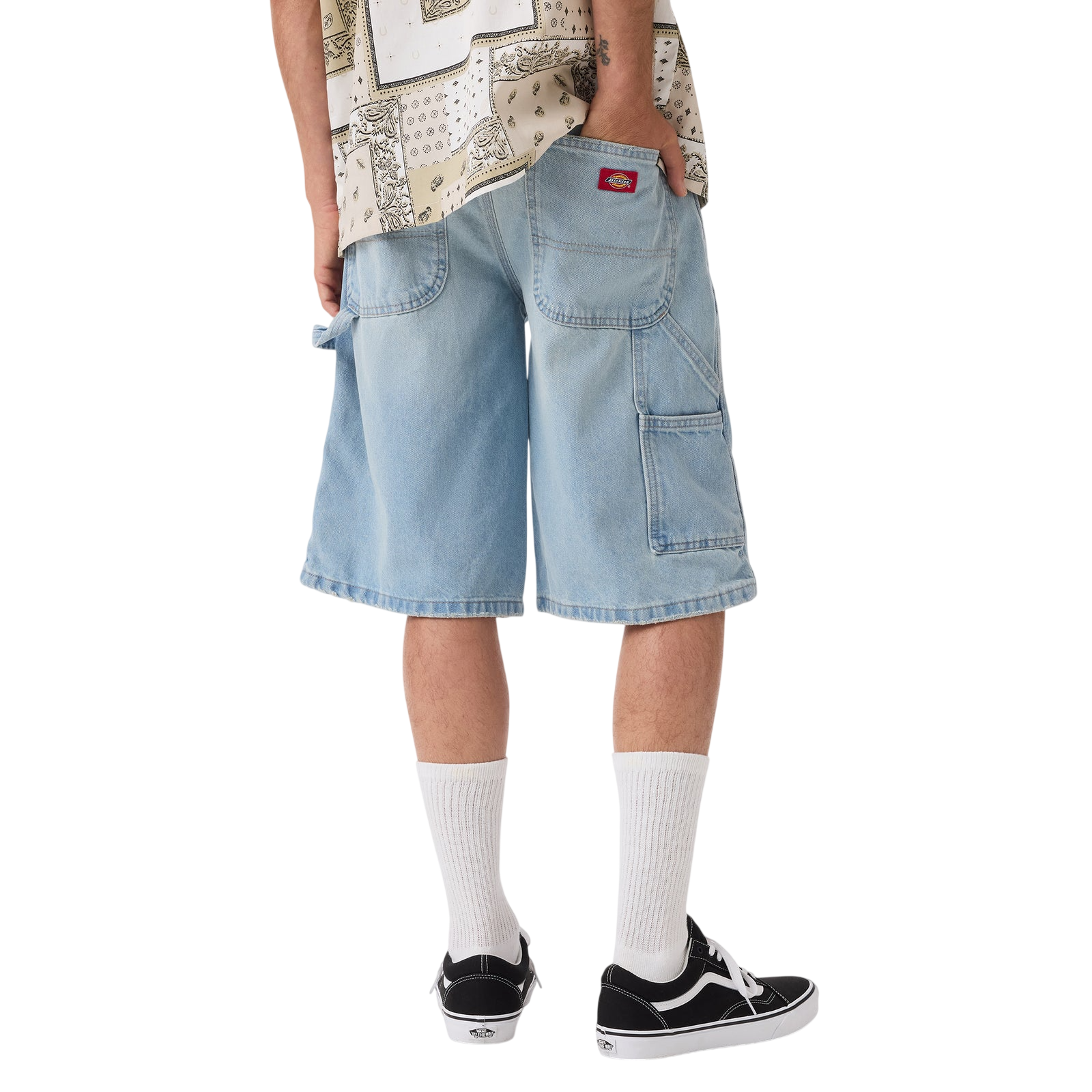 Worn In Relaxed Carpenter Denim Shorts 13" - Light Wash