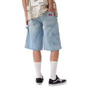 Worn In Relaxed Carpenter Denim Shorts 13" - Light Wash