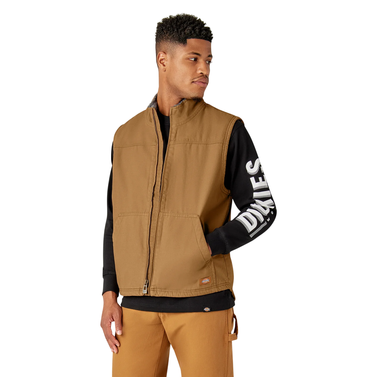 Duck Canvas High Pile Fleece Lined Vest - Rinsed Brown Duck (RBD)