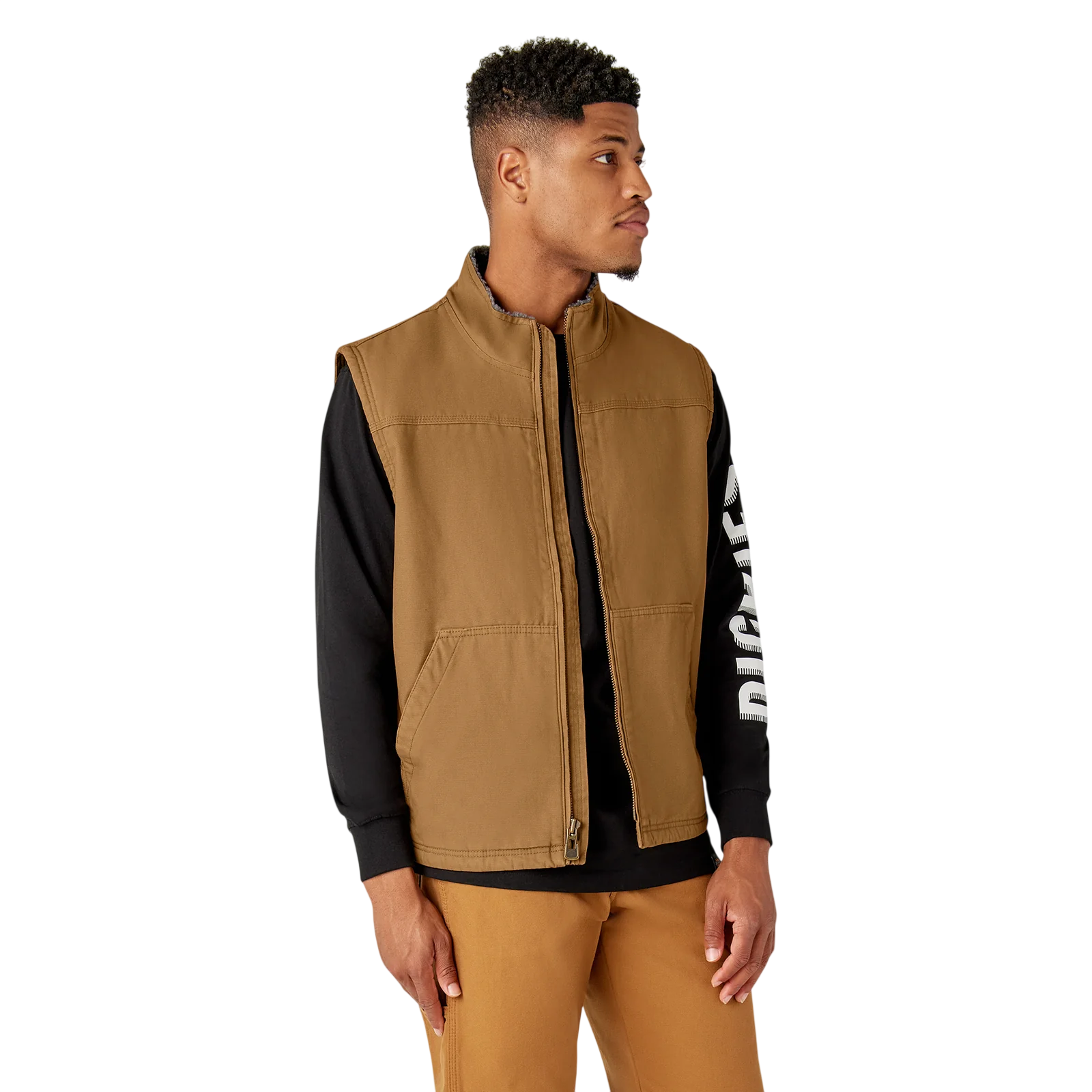 Duck Canvas High Pile Fleece Lined Vest - Rinsed Brown Duck (RBD)