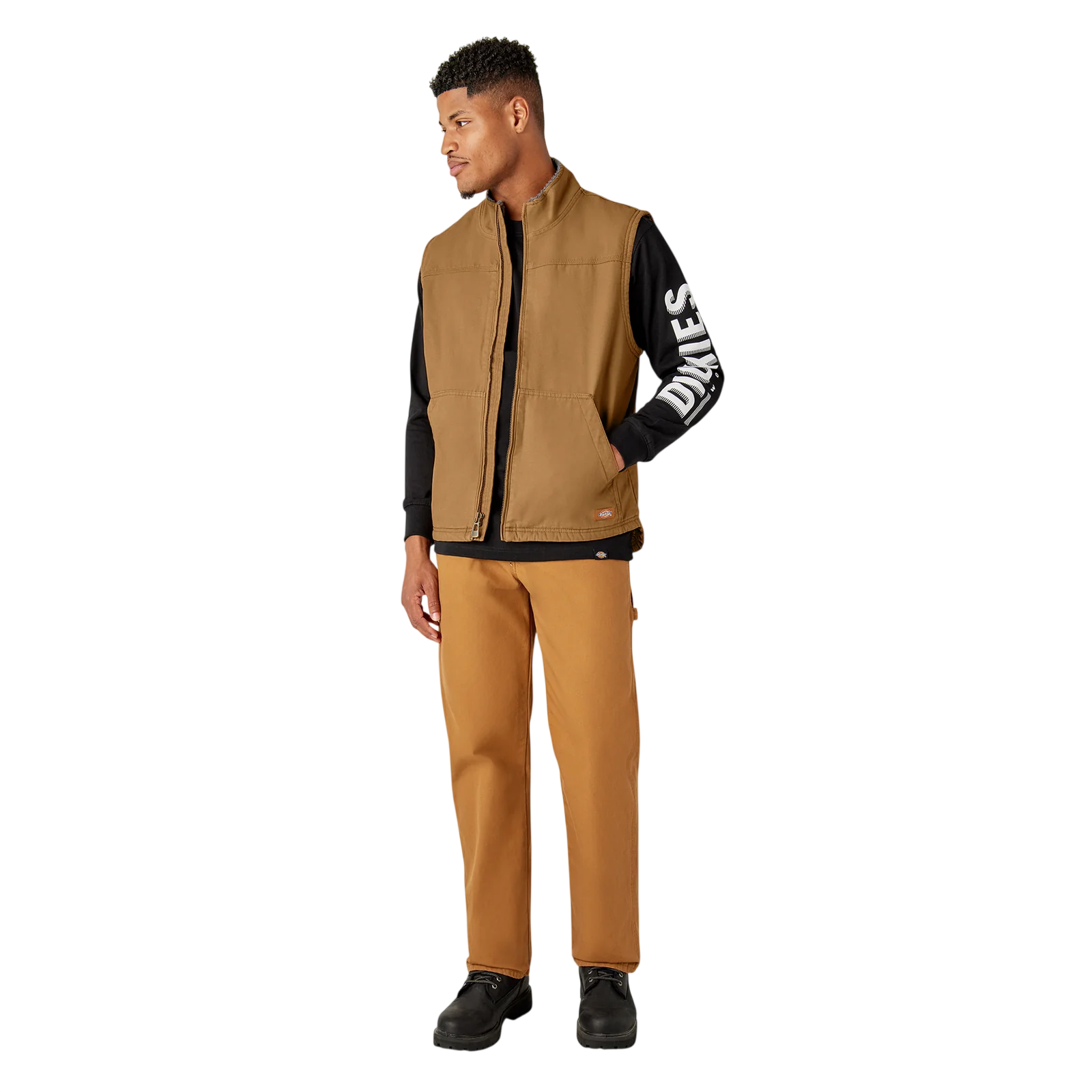 Duck Canvas High Pile Fleece Lined Vest - Rinsed Brown Duck (RBD)