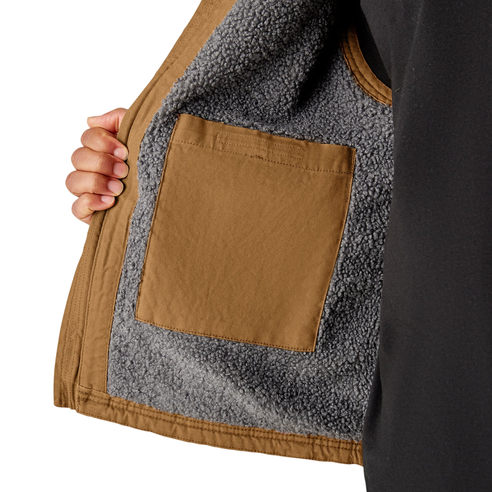 Duck Canvas High Pile Fleece Lined Vest - Rinsed Brown Duck (RBD)