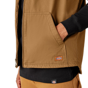 Duck Canvas High Pile Fleece Lined Vest - Rinsed Brown Duck (RBD)