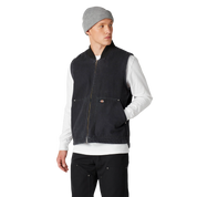 Duck High Pile Fleece Lined Vest - Stonewashed Black (SBK)