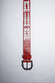 Stingwater Studded Bone Belt - Deep Red