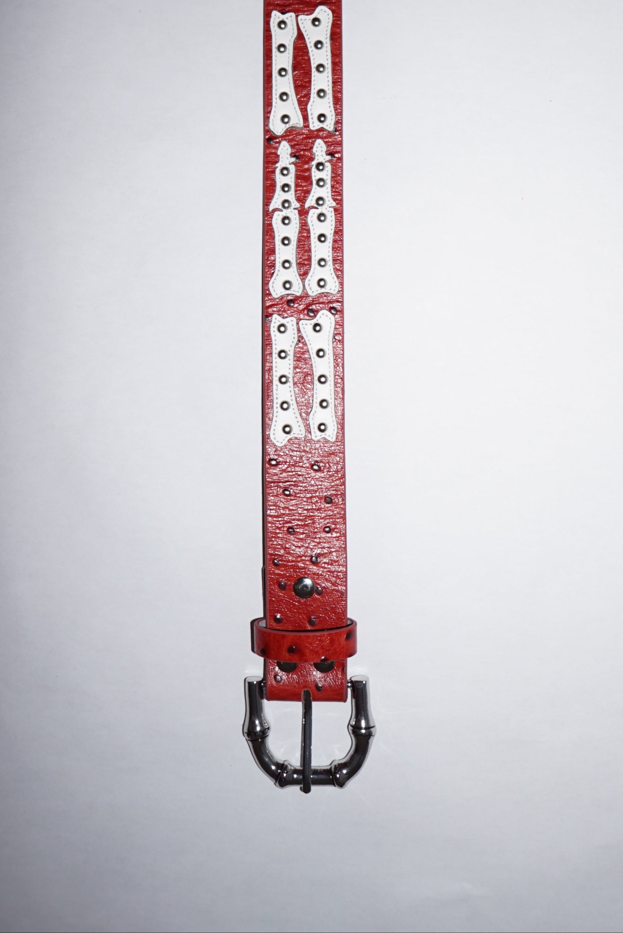 Stingwater Studded Bone Belt - Deep Red