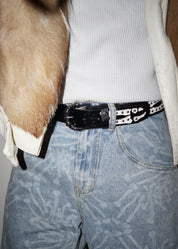 Stingwater Studded Bone Belt - Black