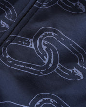 Chain Zip-Thru Hood - Navy