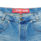 Faded Denim Shorts - Blue