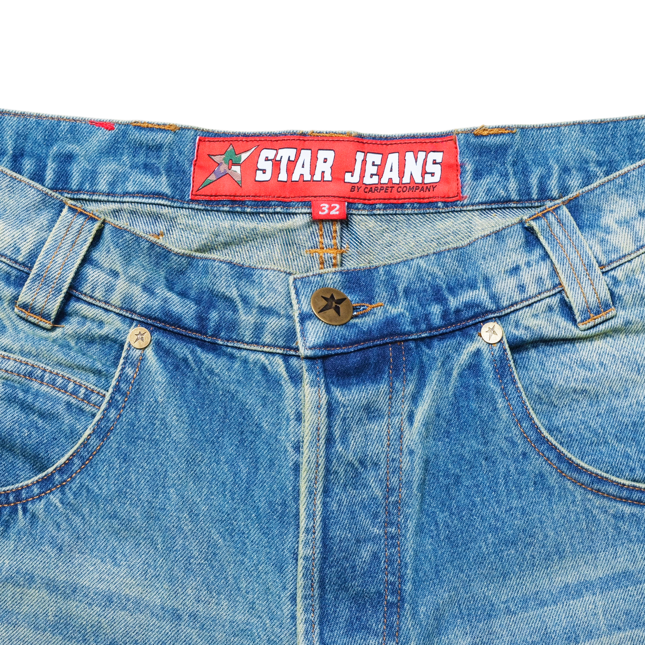 Faded Denim Shorts - Blue