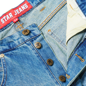 Faded Denim Shorts - Blue