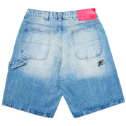 Faded Denim Shorts - Blue