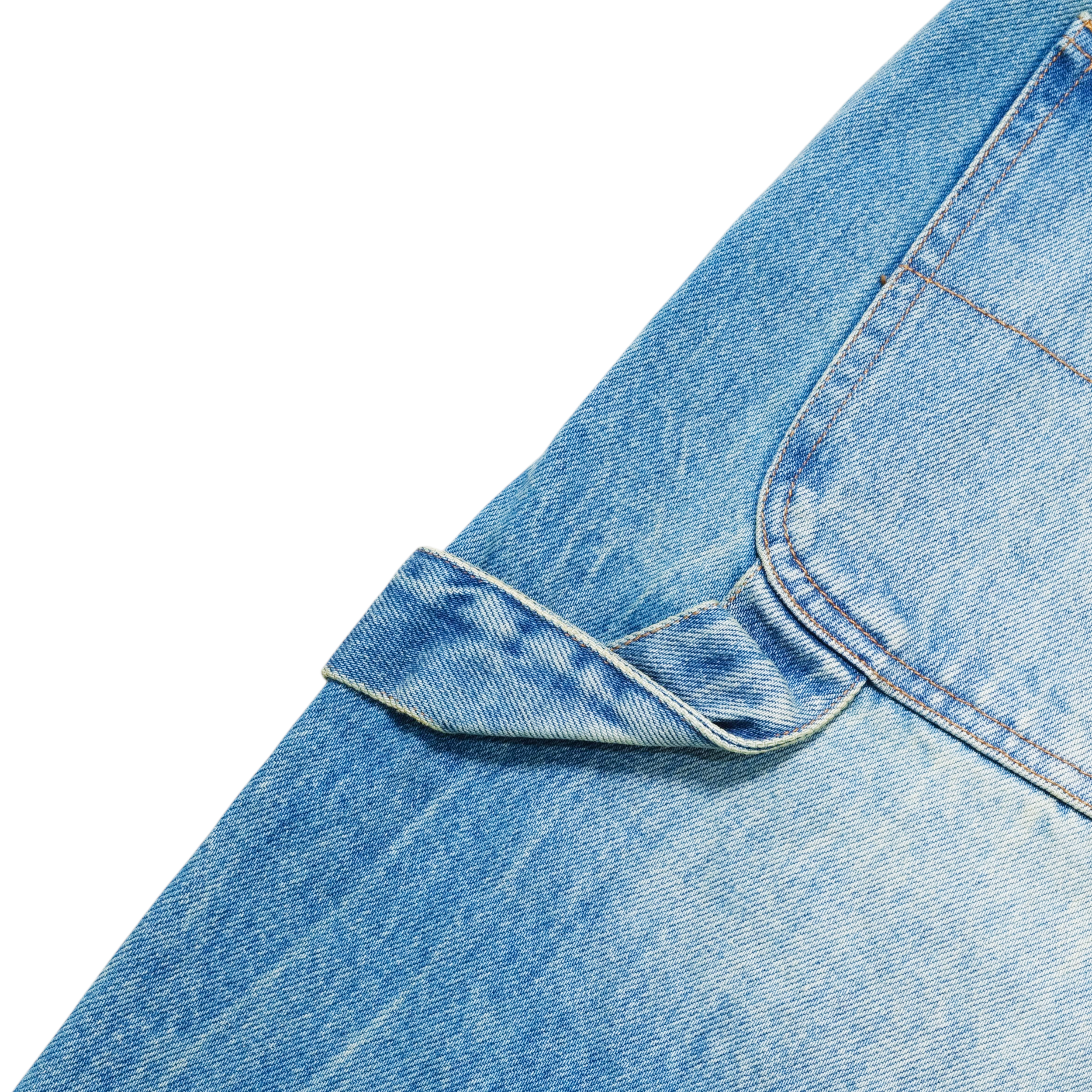 Faded Denim Shorts - Blue
