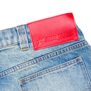 Faded Denim Shorts - Blue