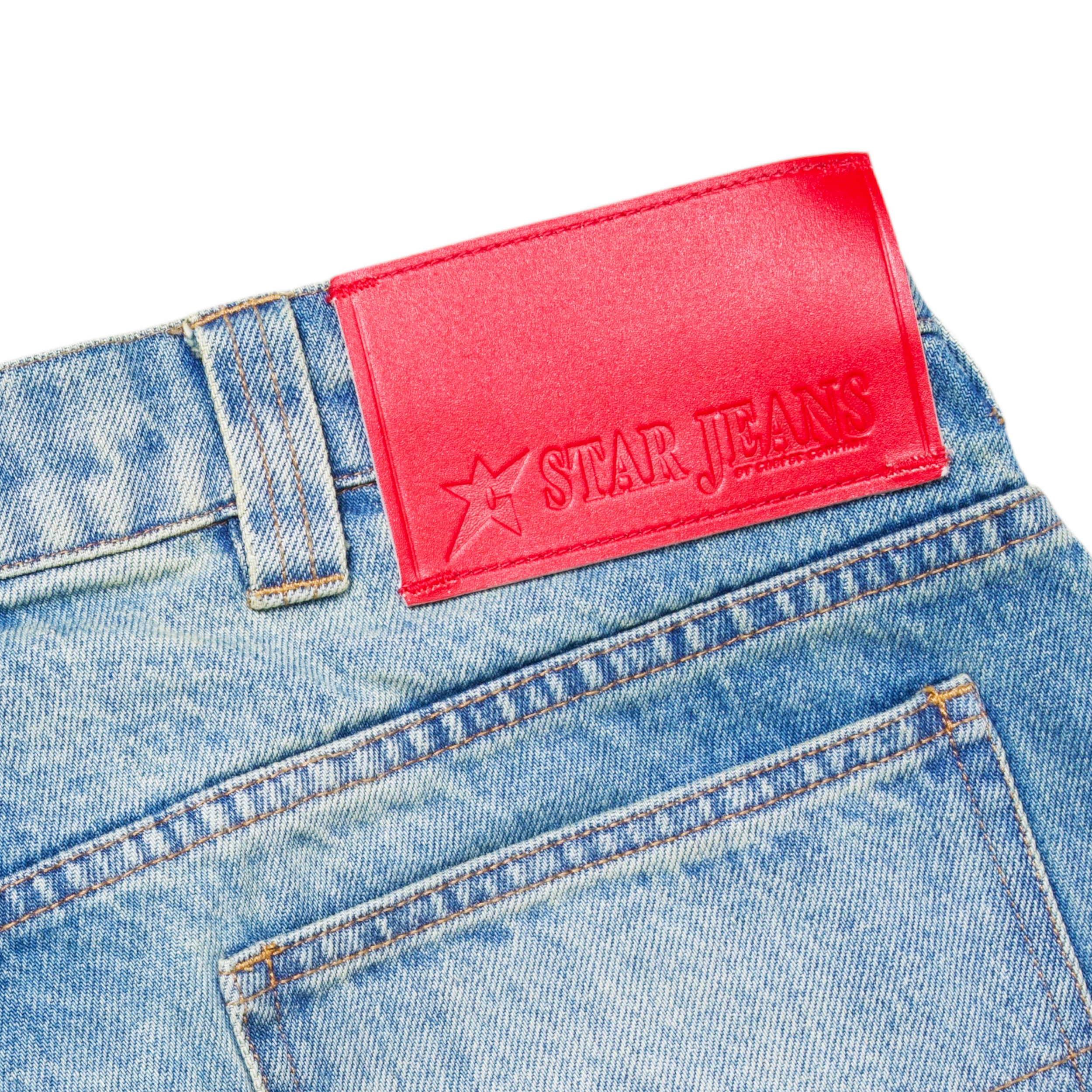Faded Denim Shorts - Blue