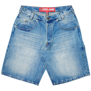 Faded Denim Shorts - Blue