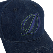 Cursive D Full Fit Casquette - Denim Indigo