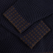 Wave Cardigan en Tricot - Bleu Marine/Brun