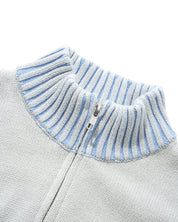 Chandail en Tricot Zippé Diamond - Gris