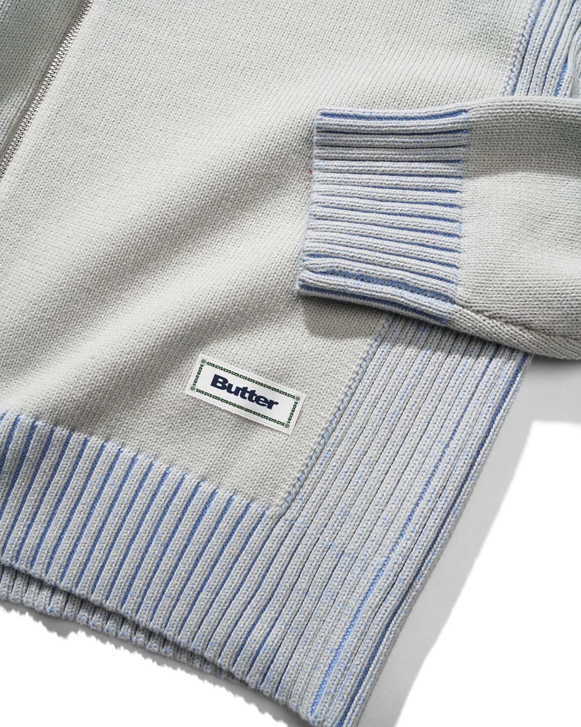 Chandail en Tricot Zippé Diamond - Gris