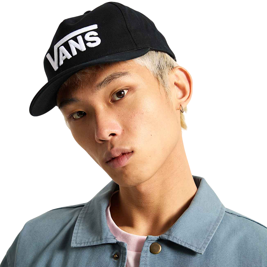 Drop V Logo Snapback Hat - Black